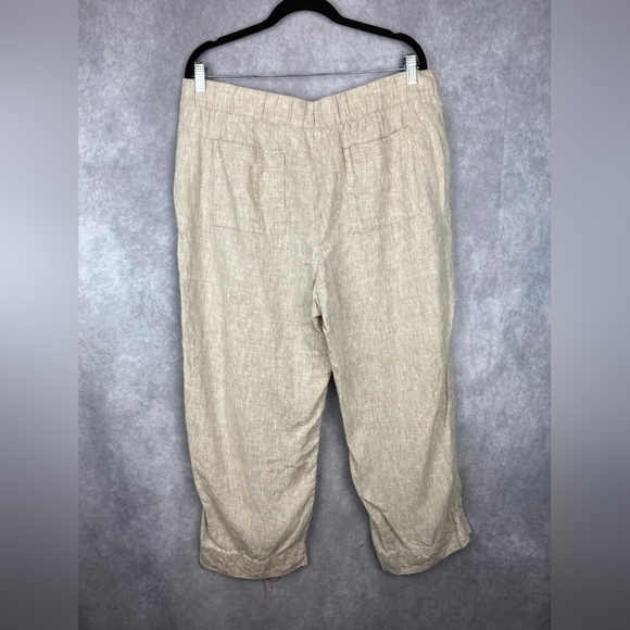 J Jill Pure Linen Trapunto-Stitched Pants Women Size L Tall - Picture 3 of 7